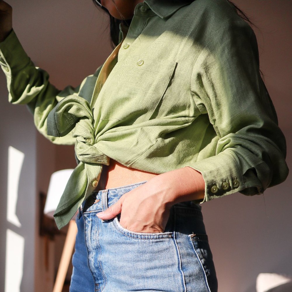 Song of Style Cyril Button Down Top in Pear Green